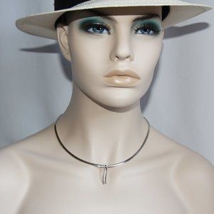 Sterling Silver Channel Set Cubic Zirconia Pendant